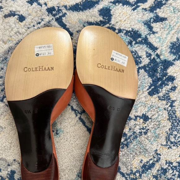 Cole Haan Women's Navy and Brown Slide Sandals - Picture 2 of 4